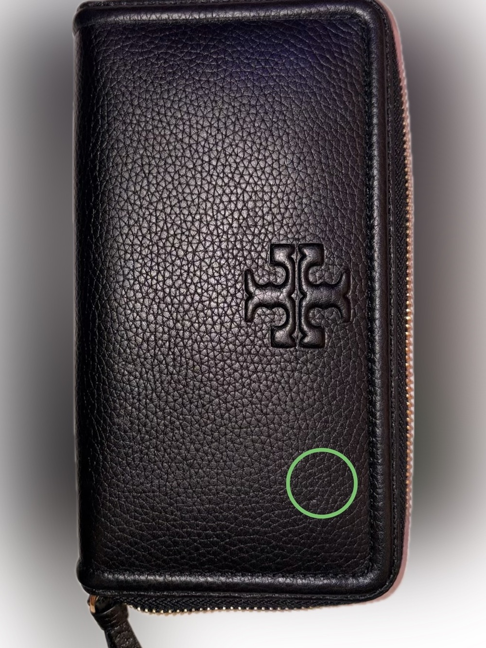 Tory Burch Black Pebbled Leather Zip-Around Wallet - Picture 3 of 7